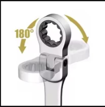 Imagem de Kit chave boca combinada catraca cabeça flexível 6 à 22mm