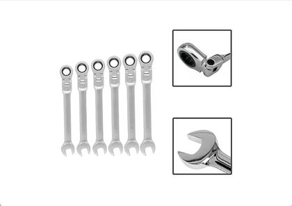 Imagem de Kit chave boca combinada catraca cabeça flexível 6 à 22mm