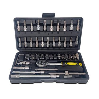 Imagem de Kit Chave Canhão Catraca 46 Peça Profissional Alta Qualidade