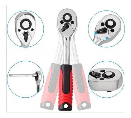 Imagem de Kit Chave Catraca 46 Peças com Soquetes e Chaves Allen Profissional