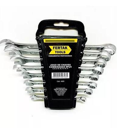 Imagem de Kit Chave Catraca Boca Estrela Combinada 8 Peças 6 A 17 Mm