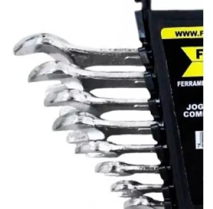 Imagem de Kit Chave Catraca Boca Estrela Combinada 8 Peças 6 A 17 Mm