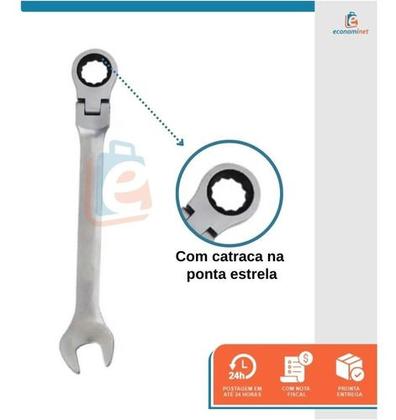 Imagem de Kit Chave Combinada Articulada com Catraca 10mm 11mm 13mm