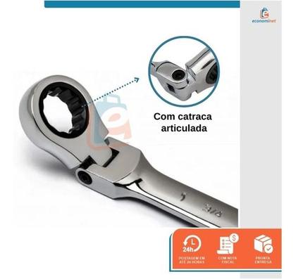 Imagem de Kit Chave Combinada Articulada com Catraca 10mm 11mm 13mm