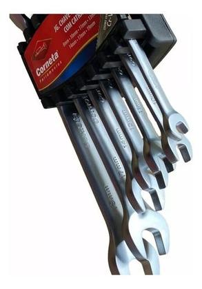 Imagem de kit chave combinada catraca articulada aço 7pcs corneta boca