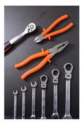 Imagem de kit chave combinada catraca articulada aço 7pcs corneta boca