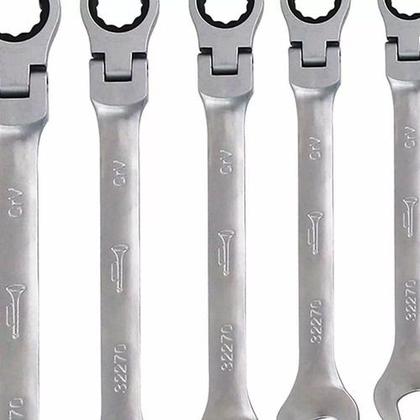 Imagem de kit chave combinada catraca articulada aço 7pcs corneta boca