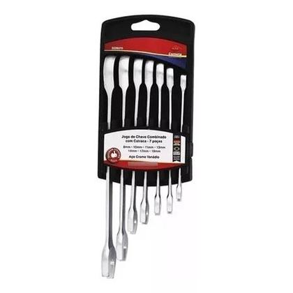 Imagem de Kit Chave Combinada Profissional Com Catraca 7 Peças  Corneta