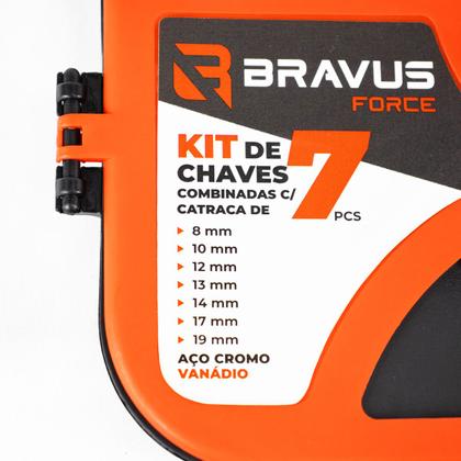 Imagem de KIT CHAVE COMBINADAS CATRACA COM 7PCS 8 a 19MM CROMO VANADIO