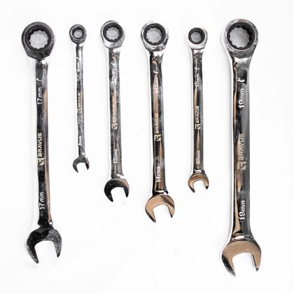 Imagem de KIT CHAVE COMBINADAS CATRACA COM 7PCS 8 a 19MM CROMO VANADIO