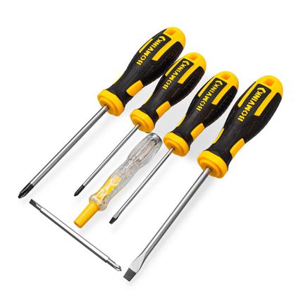 Imagem de Kit Chave De Fenda E Philips Imantada Cabo Emborrachado 5 Peças 