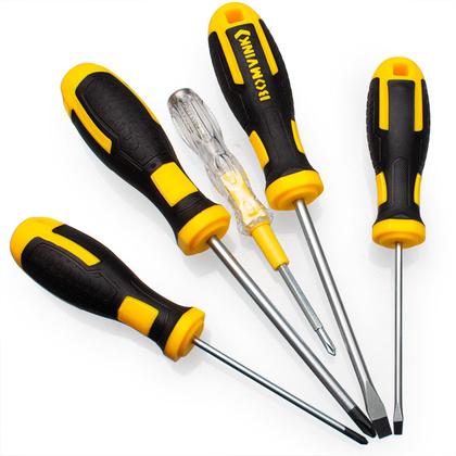 Imagem de Kit Chave De Fenda E Philips Imantada Cabo Emborrachado 5 Peças 