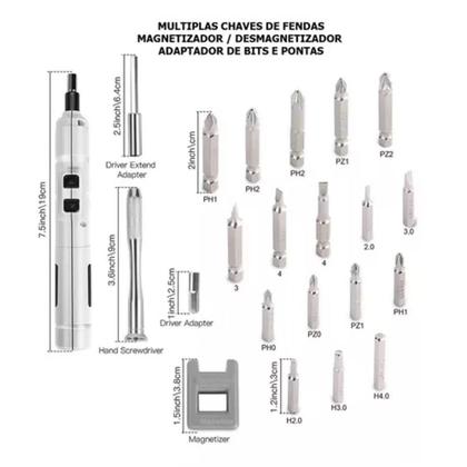 Kit Chave de Fenda Philips Eletrica Parafusadeira Sem Fio Com 12