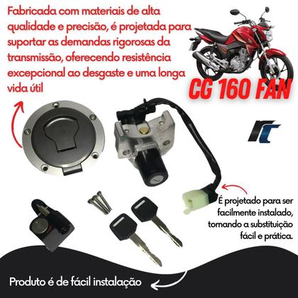 k.y.c.　24cm Kit Chave De Ignição Cg 160 Fan/Start Flex 2016 2017 + Tampa