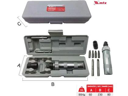 Imagem de Kit Chave De Impacto Manual 1/2 Pol. Profissional Com Bits C