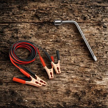 Imagem de Kit Chave De Roda 23mm Mais Cabo De Carga De Bateria 600A