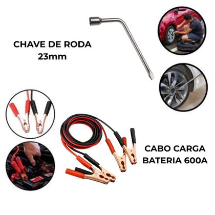 Imagem de Kit Chave De Roda 23mm Mais Cabo De Carga De Bateria 600A