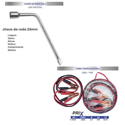 Imagem de Kit Chave De Roda 23mm Mais Cabo De Carga De Bateria 600A