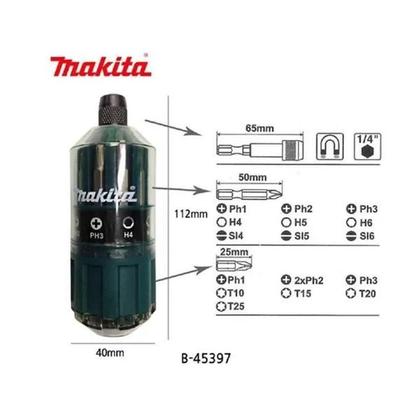 Imagem de Kit Chave Manual com Bit 18 Peças Makita B-28896