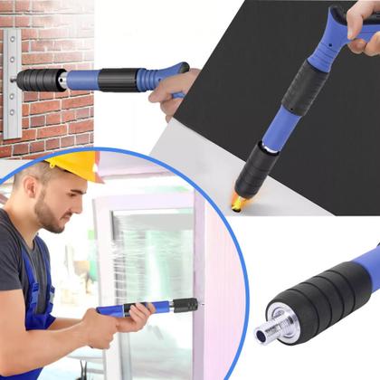 Imagem de Kit Chave Rebitadeira Profissional Rebitador De Pregos Rebites Com Maleta E Acessórios