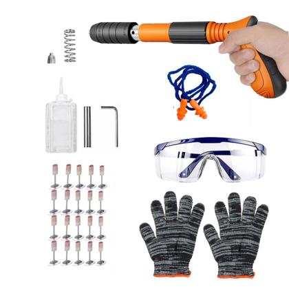 Imagem de Kit Chave Rebitadeira Profissional Rebitador De Pregos Rebites Com Maleta E Acessórios