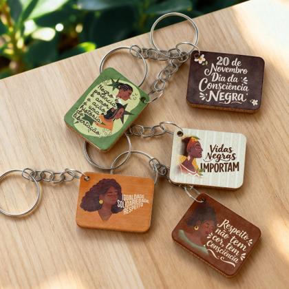 Imagem de Kit Chaveiro MDF Consciência Negra 20 de Novembro
