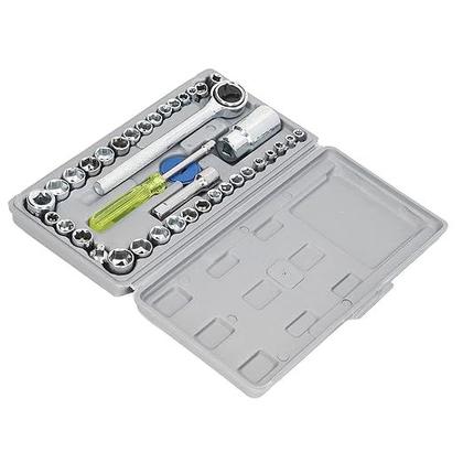 Imagem de Kit chaves catraca reversível soquetes sextavados 40 peças m