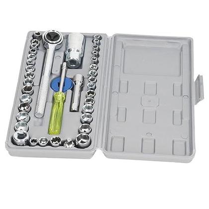 Imagem de Kit chaves catraca reversível soquetes sextavados 40 peças m