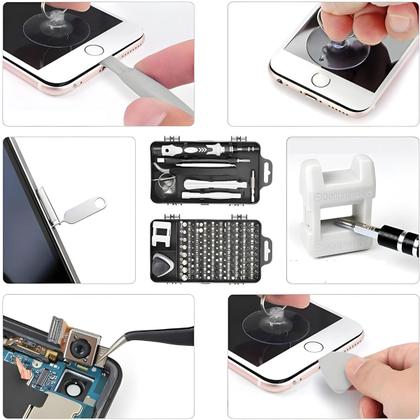 Imagem de Kit Chaves de Fenda de Precisão 115 em 1 Reparo Celular