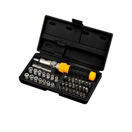 Imagem de Kit Chaves Jogo Catraca 40 Peças + Parafusadeira Com 11 Bits