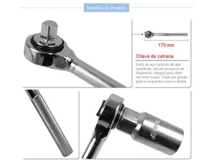 Imagem de Kit Chaves Jogo Catraca Reversível Soquetes 40 Peças Maleta