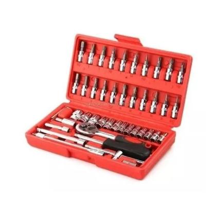 Imagem de Kit Chaves Reversível Soquetes 46 Peças + Chave Catraca 1/2
