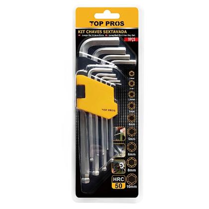 Imagem de Kit Chaves Sextavada Allen Aço Forjado Com 9 Peças Tipo L