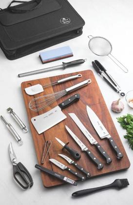 Imagem de Kit Chef Century Tramontina Profissional com Facas Lâminas em Aço Inox 20 Peças 24099027