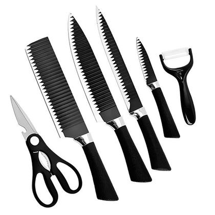 Imagem de Kit Chef Profissional 6 Peças de Facas para Carnes Legumes Tesoura e Cutelo