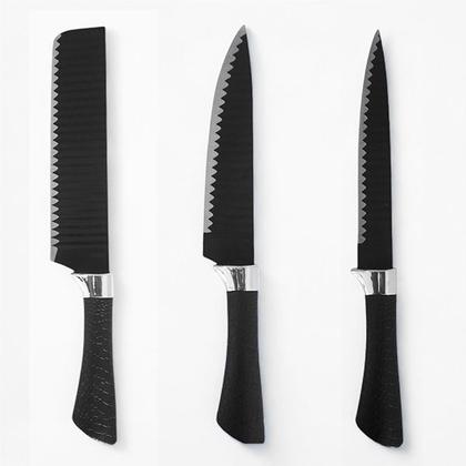 Imagem de Kit Chef Profissional 6 Peças de Facas para Carnes Legumes Tesoura e Cutelo