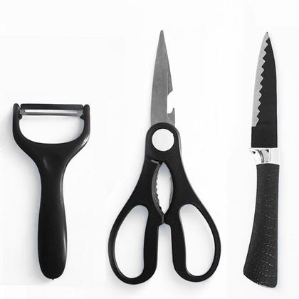 Imagem de Kit Chef Profissional 6 Peças de Facas para Carnes Legumes Tesoura e Cutelo