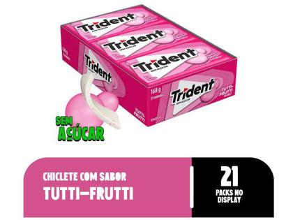 Kit Chiclete Trident 5s Tutti-Frutti - 2 Display com 21 Unidades Cada 8g Imagem de Kit Chiclete Trident 5s Tutti-Frutti