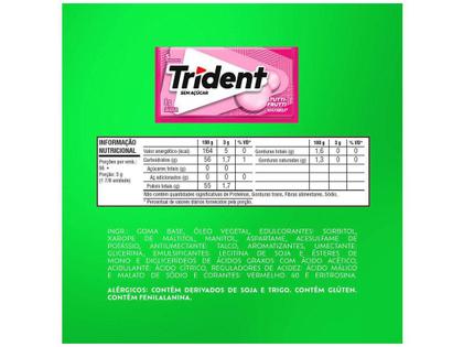 Kit Chiclete Trident 5s Tutti-Frutti - 2 Display com 21 Unidades Cada 8g Imagem de Kit Chiclete Trident 5s Tutti-Frutti