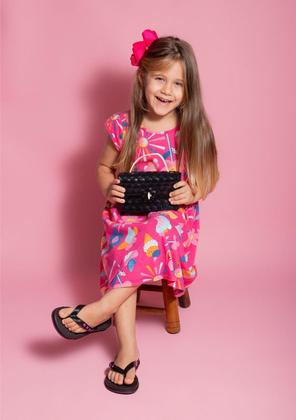 Imagem de Kit Chinelo + Bolsa Infantil para Menina Florsinhas Confortável Leve e Estiloso Feminino