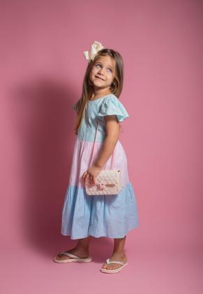 Imagem de Kit Chinelo + Bolsa Infantil para Menina Florsinhas Confortável Leve e Estiloso Feminino