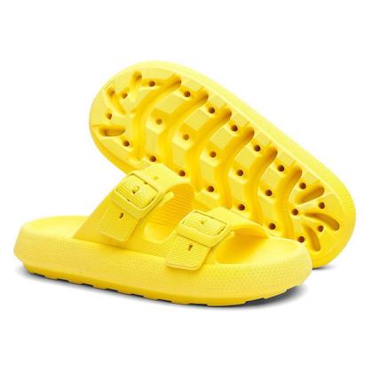 Imagem de Kit Chinelo Nuvem Slide Tira Dupla Fivela + Carteira Casual