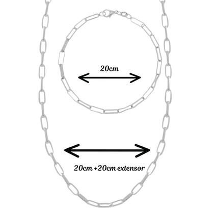 Imagem de Kit Chocker e Pulseira prata 925 correntaria Larga banhada