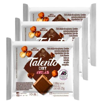 Imagem de Kit Chocolate Talento Diet GAROTO- 5 Caixas C/ 15un Cada