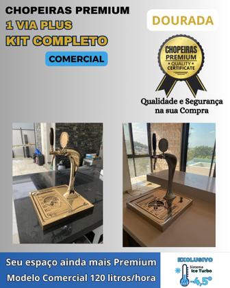 Imagem de kit Chopeira Naja Plus Dourada 1 Torneira Italiana Residencial- 80Litros/h
