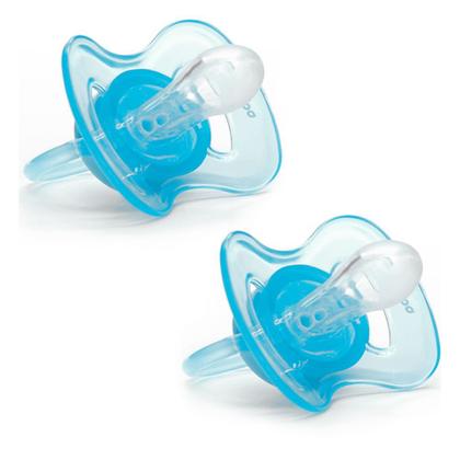 Imagem de Kit chupeta Comfort Buba 0 6meses Bico Simetrico Azul Urso Estrela 12657