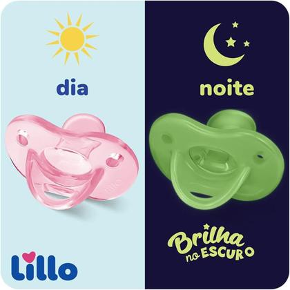 Imagem de Kit Chupeta Lillo Calming Soft Night Tamanho 1 Brilha no Escuro