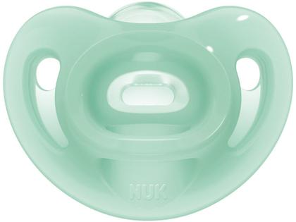 Imagem de Kit Chupeta Silicone Ortodôntico NUK Baby Care - Sensitive Soft Azul e Verde 6 Meses 2 Unidades