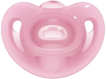 Imagem de Kit Chupeta Silicone Ortodôntico NUK Baby Care - Sensitive Soft Lilás e Rosa 6 Meses 2 Unidades