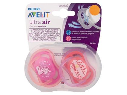 Imagem de Kit Chupeta Silicone Simétrico Philips - Avent Ultra Air Colorida 06 Meses 2 Unidades